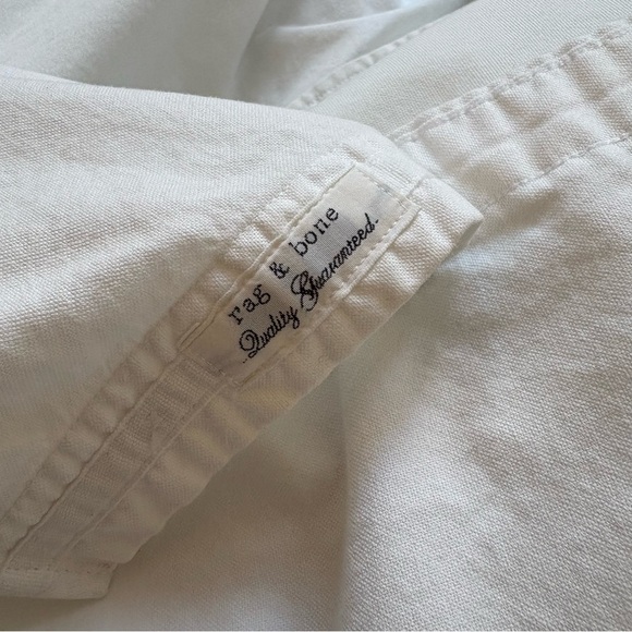 rag & bone Men’s Cotton Dobby White Long Sleeve Button-Up Shirt Size Large - Picture 7 of 12